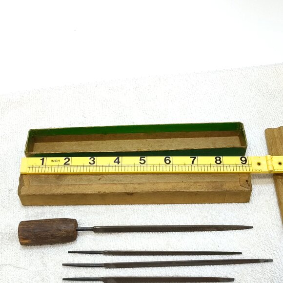 Precision Metal Needle Triangle Flat Files Mechanic Jewelry Handmade Handle VTG - Picture 9 of 9
